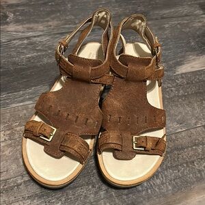 (8) Women’s Merrell Select Fresh Air Cushion Prairie Brown Leather Sandals